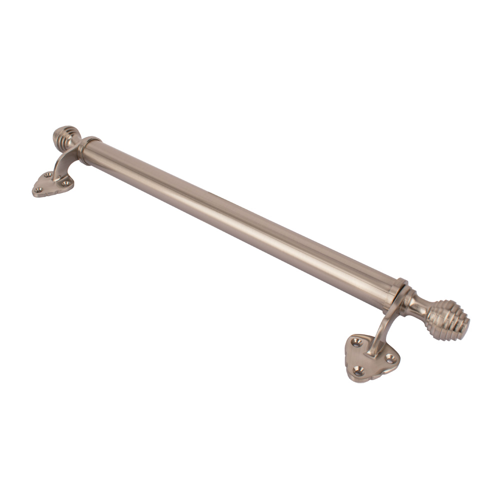 Sash Heritage Victorian Sash Bar with Reeded Ends and Standard Feet - 210mm - Satin Nickel